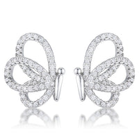 0.45 Ct Crystal Butterfly Stud Earrings