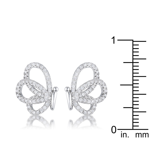 0.45 Ct CZ Butterfly Stud Earrings