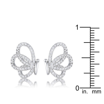 0.45 Ct CZ Butterfly Stud Earrings