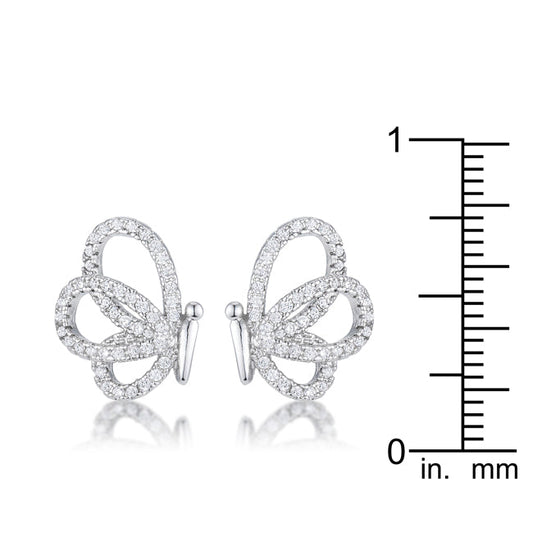 0.45 Ct CZ Butterfly Stud Earrings