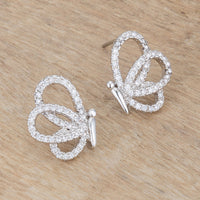 0.45 Ct Crystal Butterfly Stud Earrings