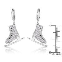 Delicate Rhodium Plated Ice Skate Earrings