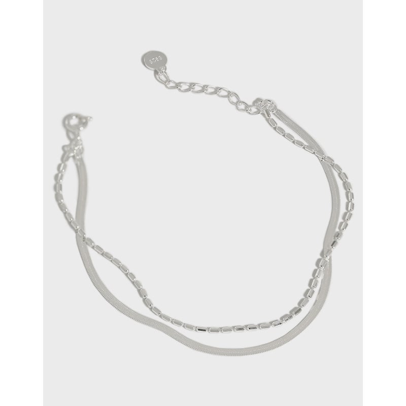 Rhodium Plated Sterling Silver Bracelet