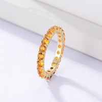 Gold Plated Cubic Zirconia Ring in Sterling Silver