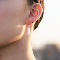 Sterling Silver Large Flower Baroque Pearl Earrings