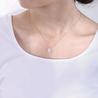 Sterling Silver Cubic Zirconia Baguette Necklace