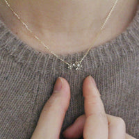 Sterling Silver Cubic Zirconia Flower Necklace