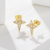 Sterling Silver Cubic Zirconia Cross Earrings