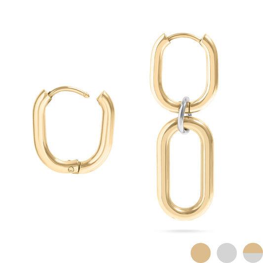 18K Gold PVD Convertible Huggie Earrings
