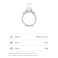 Sterling Silver Shell Pearl Ring