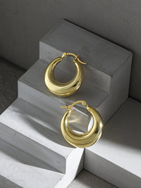Chunky Hoops in 925 Sterling Silver with Gold Plating