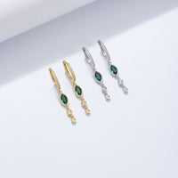 Sterling Silver Cubic Zirconia Long Drop Earrings
