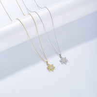Cubic Zirconia Snowflake Pendant Necklace