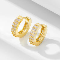 Gold Plated Sterling Silver Cubic Zirconia Hoop Earrings