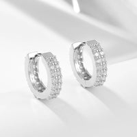 Gold Plated Sterling Silver Cubic Zirconia Hoop Earrings