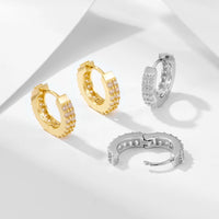 Gold Plated Sterling Silver Cubic Zirconia Hoop Earrings