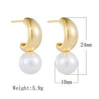 Gold Plated Large Shell Pearl Earrings