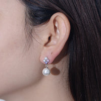 Colorful Shell Pearl Earrings in Sterling Silver