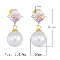 Colorful Shell Pearl Earrings in Sterling Silver
