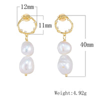 Sterling Silver Double Baroque Pearl Drop Earrings
