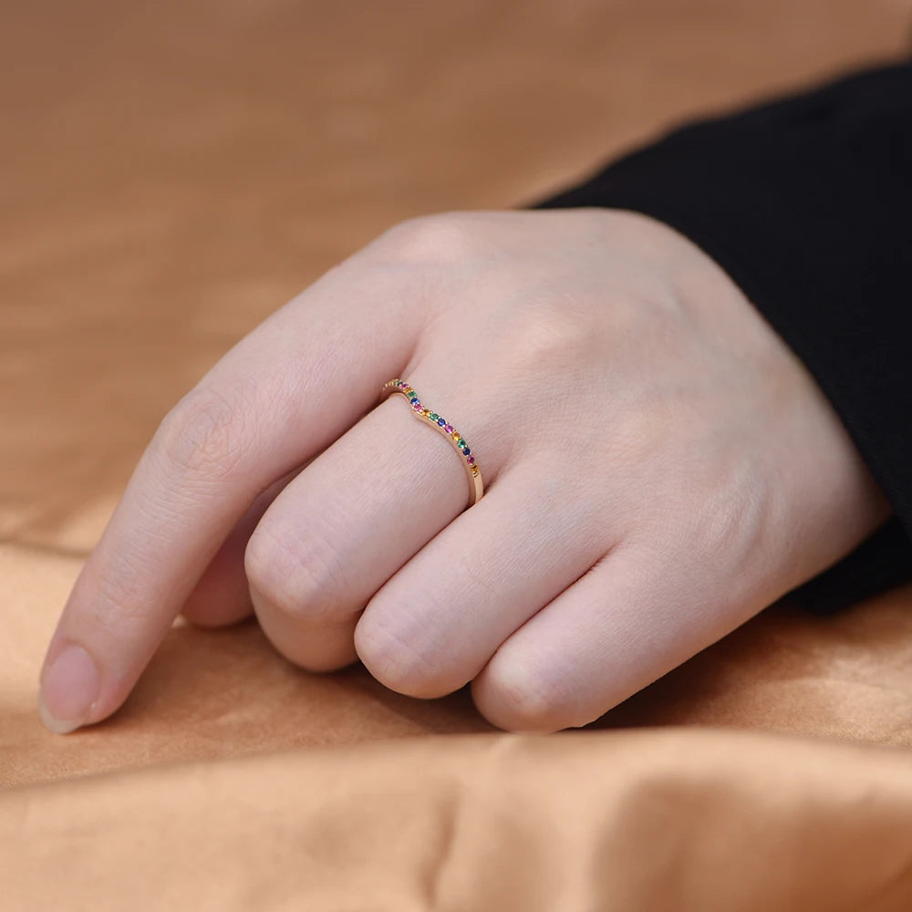 Multi-Color Stacking Ring in Sterling Silver
