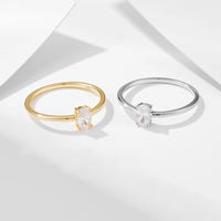 Sterling Silver Oval Cut Cubic Zirconia Ring