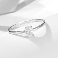 Sterling Silver Oval Cut Cubic Zirconia Ring