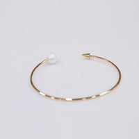 Golden Arrow Natural Pearl Sterling Silver Adjustable Bangle