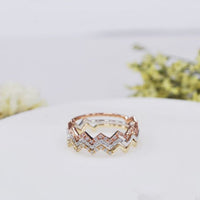 Wave Cubic Zirconia Sterling Silver Ring
