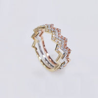 Wave Cubic Zirconia Sterling Silver Ring