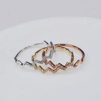 Wave Cubic Zirconia Sterling Silver Ring