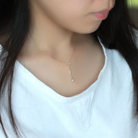 Wave Y-Shape Natural Pearl 925 Sterling Silver Necklace