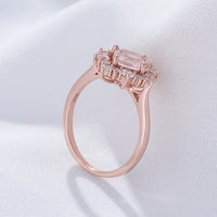 Rose Gold Plated Sterling Silver Natural Rose Quartz Ring