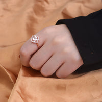 Rose Gold Plated Sterling Silver Natural Rose Quartz Ring