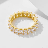 Emerald Cut Eternity Band Ring Set in Sterling Silver