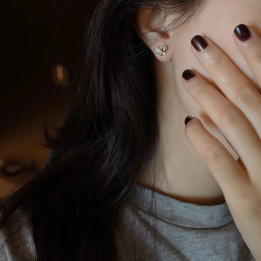 Gold Plated Butterfly Stud Earrings