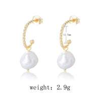 Gold Plated Irregular Pearl Earrings
