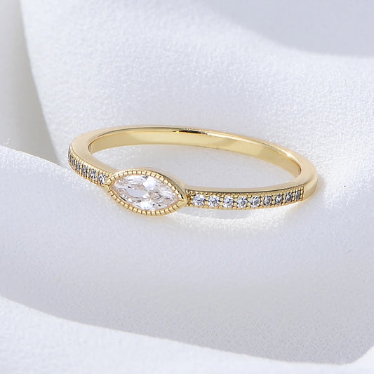 Sterling Silver Bezel Marquise Ring