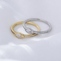 Sterling Silver Bezel Marquise Ring