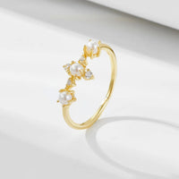 Gold Plated Shell Pearl Crown Ring