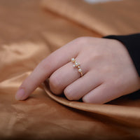 Gold Plated Shell Pearl Crown Ring