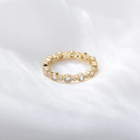 Sterling Silver Bezel Set Cubic Zirconia Eternity Ring