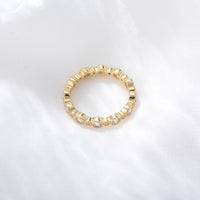 Sterling Silver Bezel Set Cubic Zirconia Eternity Ring