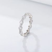 Sterling Silver Bezel Set Cubic Zirconia Eternity Ring