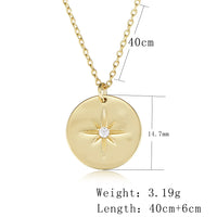 Gold Plated Sterling Silver Northern Star Disk Pendant Necklace