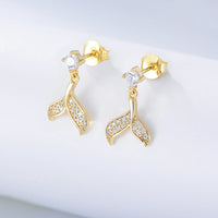 Sterling Silver Mermaid Earrings with Cubic Zirconia