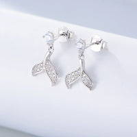 Sterling Silver Mermaid Earrings with Cubic Zirconia