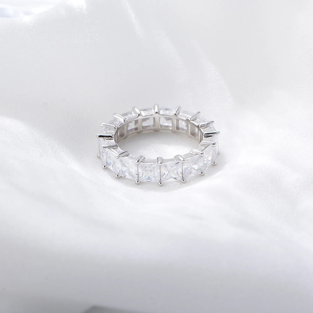 Cubic Zirconia Eternity Wedding Band Ring