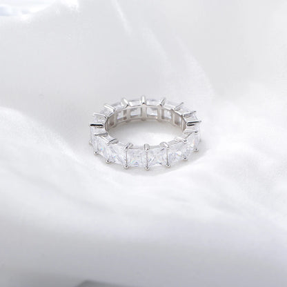 Cubic Zirconia Eternity Wedding Band Ring