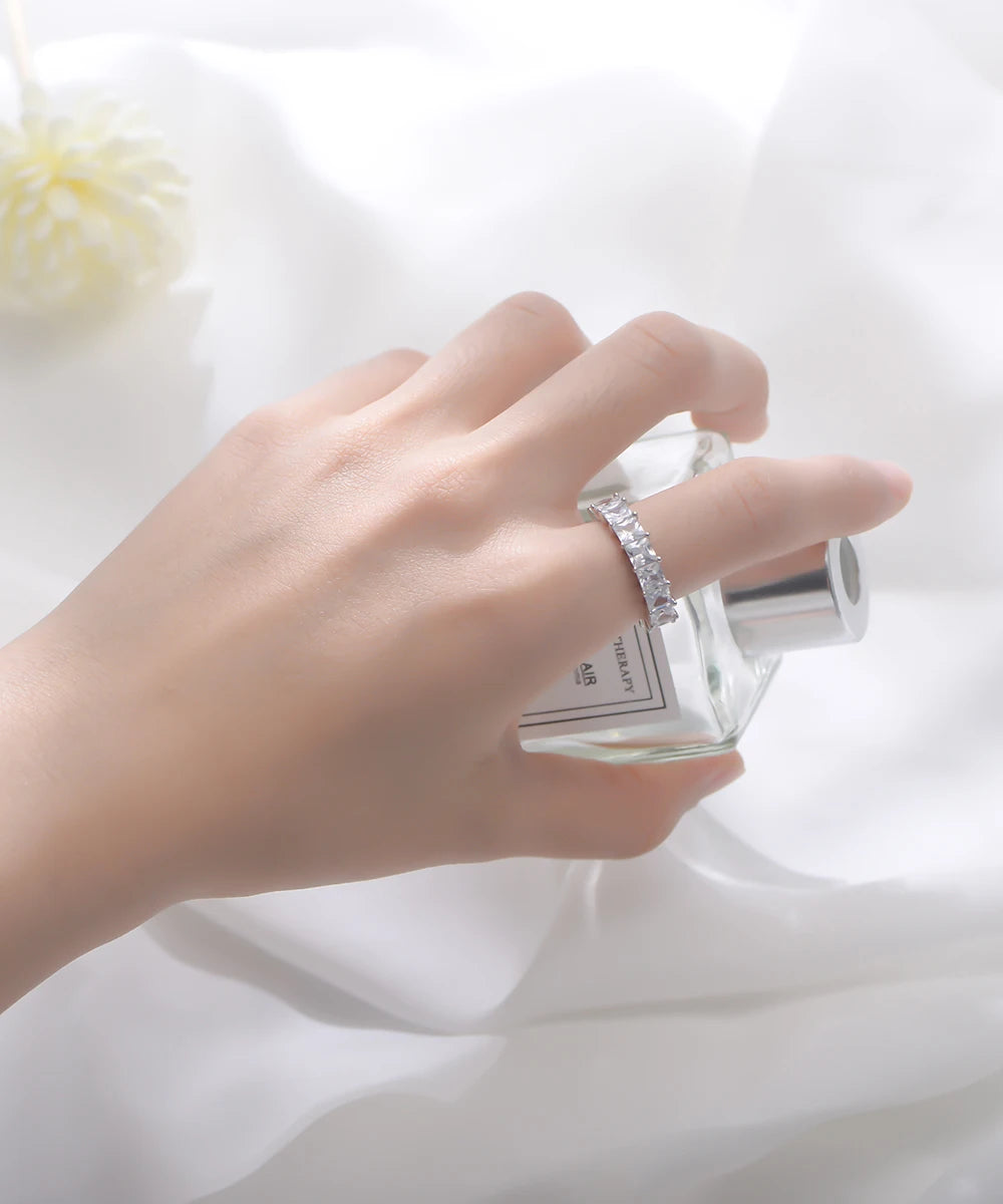 Cubic Zirconia Eternity Wedding Band Ring